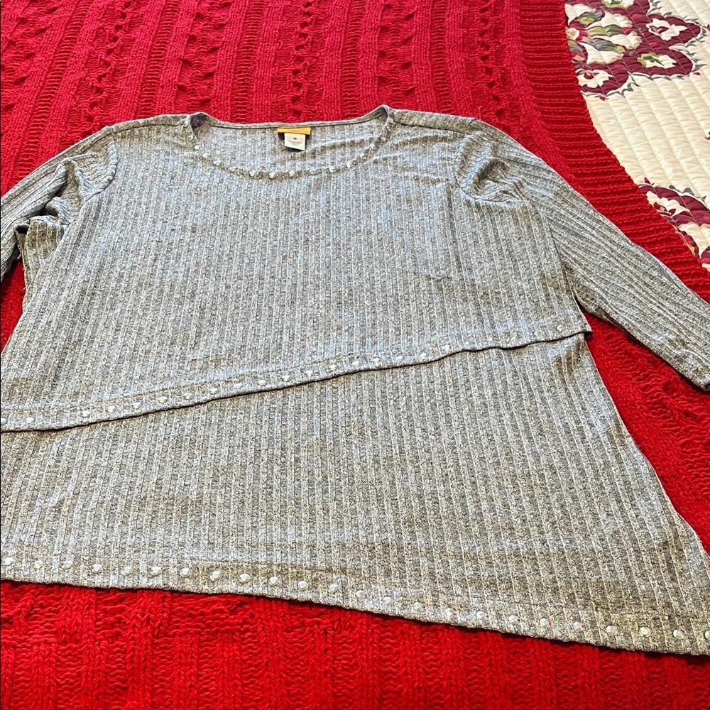 Elegant Heather Gray Women's Sweater
